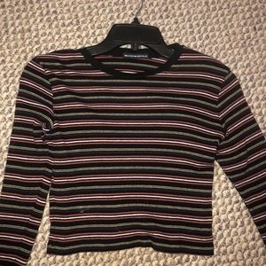 Brandy Melville long sleeve striped crop top